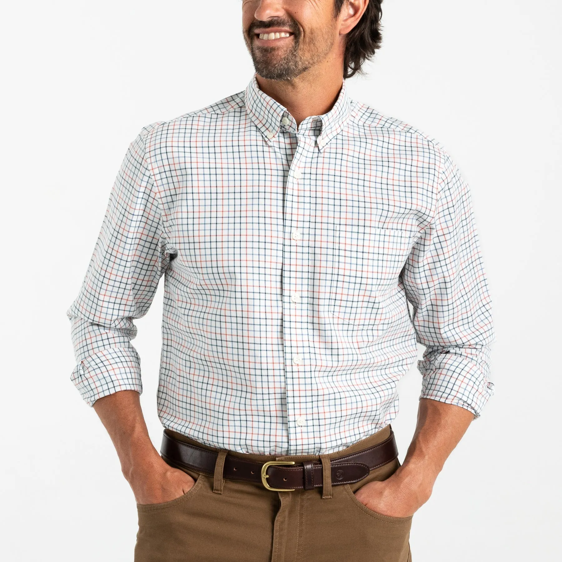 Joyner Plaid Cotton Twill Sport Shirt  